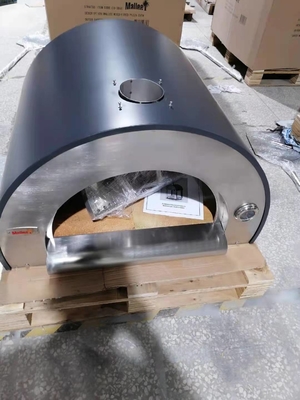 قشر الفولاذ المقاوم للصدأ فرن البيتزا الخشب أطلقت 830mm الخشب فرن الطوب